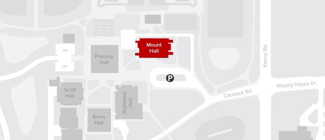 Map displaying Mount Hall near Carmack Road and Kenny Road intersection